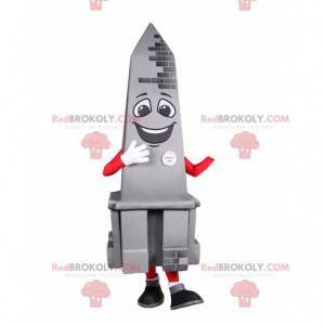 Mascot grijze obelisk lachend. Obelisk kostuum - Redbrokoly.com